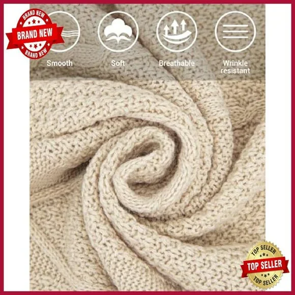 Lightweight Knitted Shawl Wrap for Travel Office Spring Wear - Picture 4 of 8